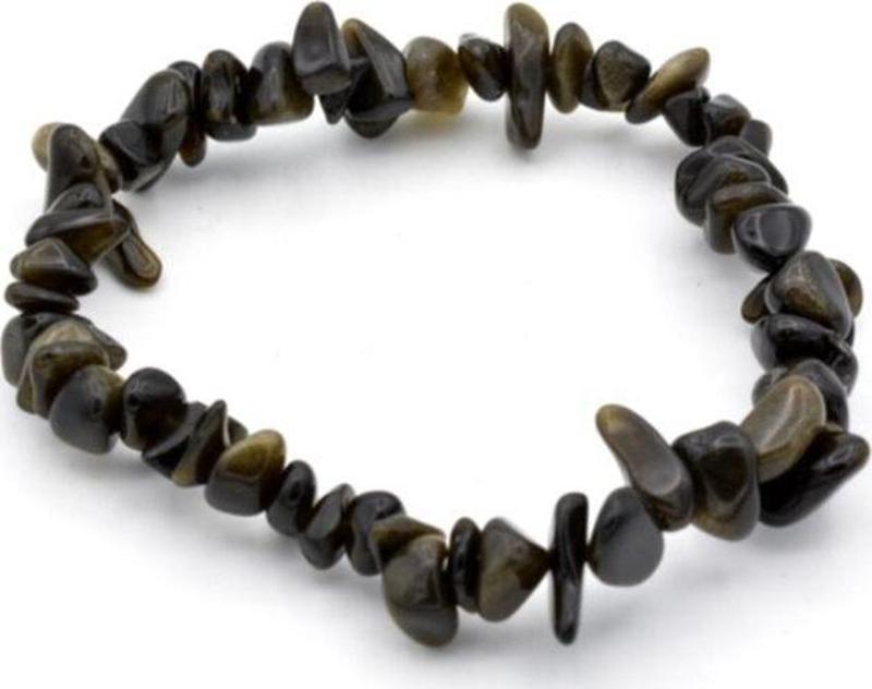 Doğal Kırık Taş Rainbow Obsidyen Taşı Bileklik 1.kalite
