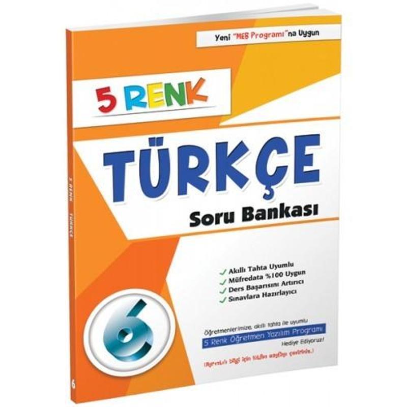 5 Renk Yayınları 6. Sınıf Türkçe Soru Bankası