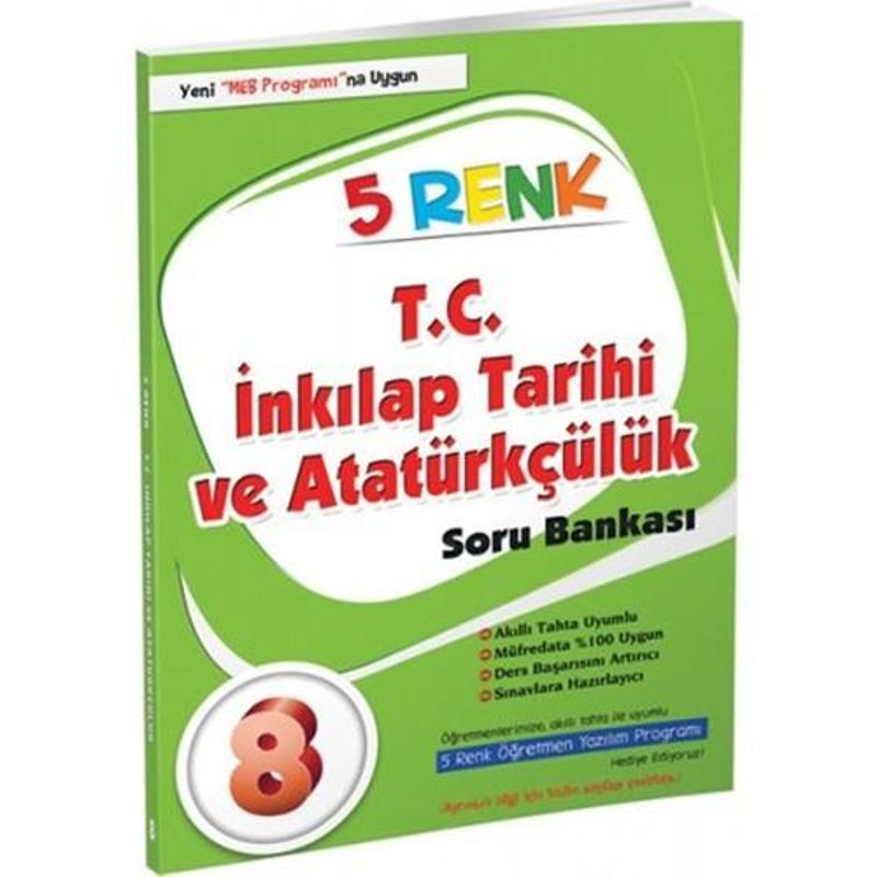 5 Renk Yayınları 8. Sınıf İnkılap Tarihi ve Atatürkçülük Soru Bankası