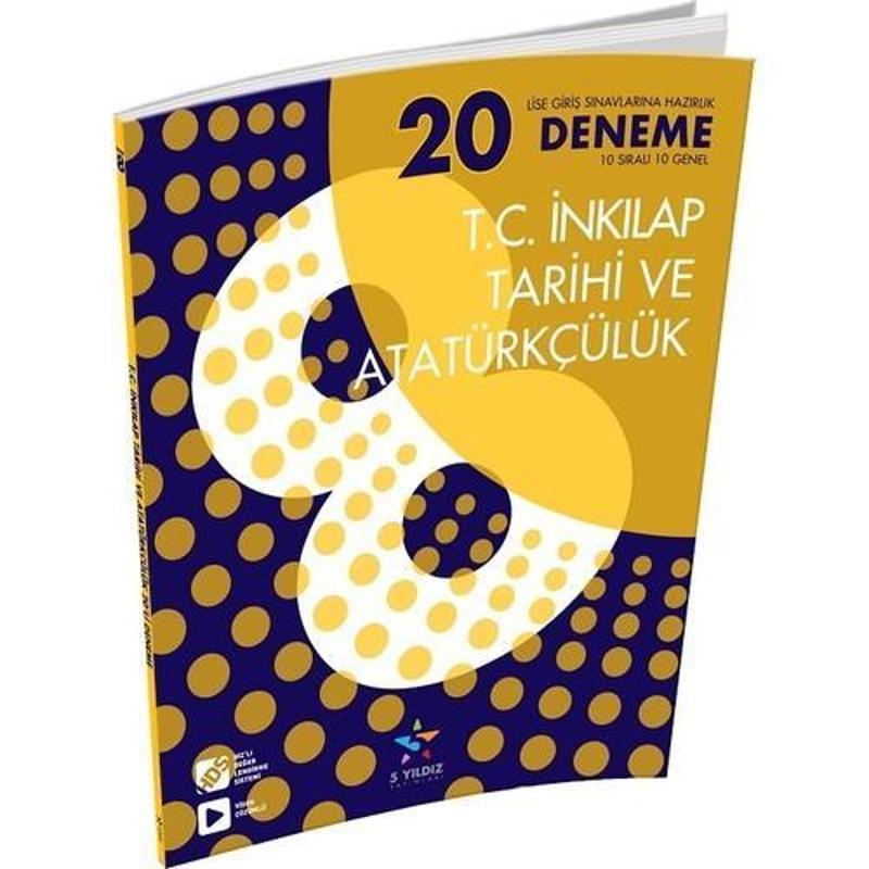 5 Yıldız Yayınları 8. Sınıf T.C. İnkılap Ve Atatürkçülük 20 Deneme