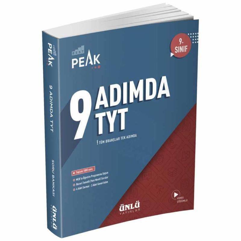 Ünlü Yayınları 9. Sınıf 9 Adımda Tyt Peak 1. Kitap Soru Bankası