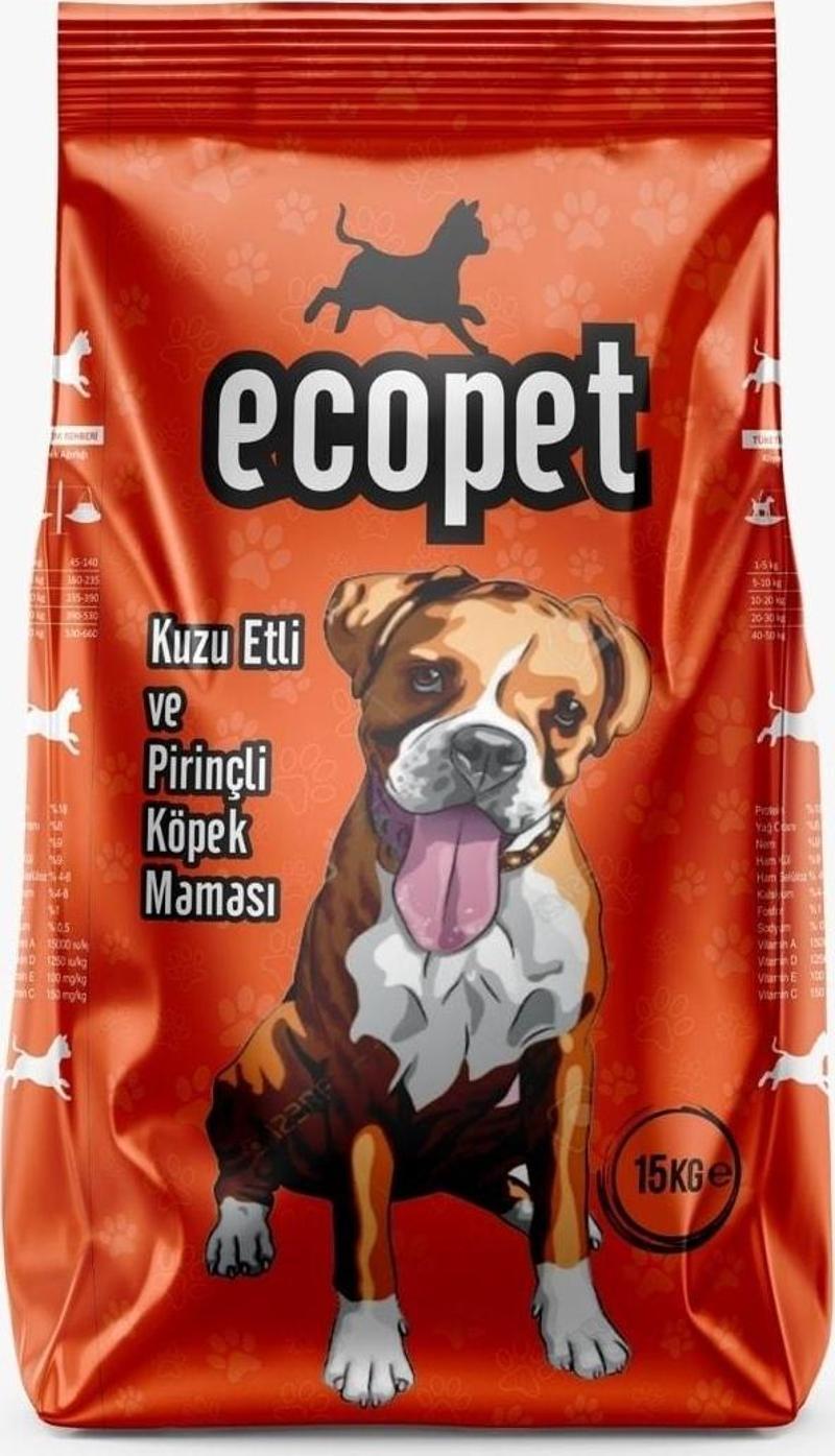 Ecopet Kuzu Etli Ve Pirinçli Yetişkin Köpek Maması 15 Kg