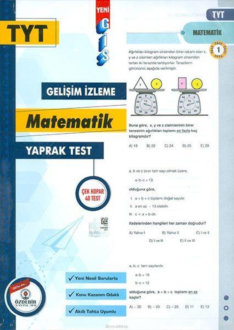 Özdebir Yayınları Tyt Matematik Yaprak Test Gis