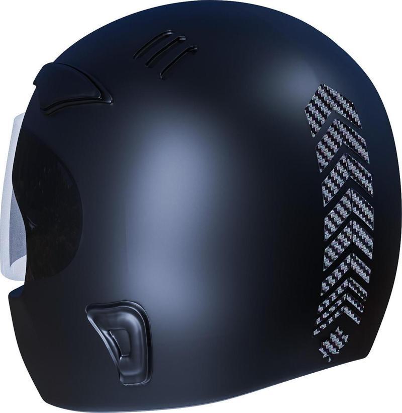 2 Adet Sport Kask, Araba Ayna Siyah Karbon Fiber Dokulu Kask Sticker Çınar Extreme 