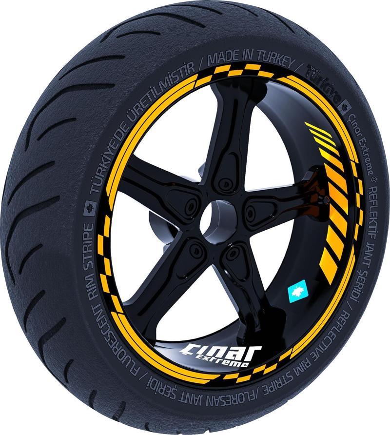 Taksi Sarısı Moto GP İç Dış Jant Şeridi Takım Sticker Çınar Extreme 