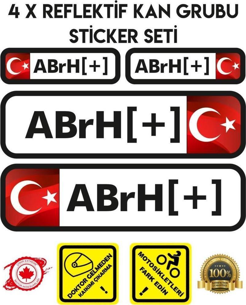 TR AB rH + Reflektif Kan Grubu Seti Sticker Çınar Extreme 