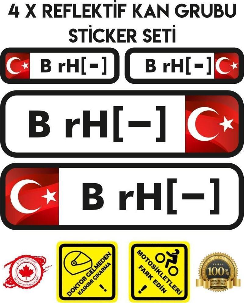 TR B rH - Reflektif Kan Grubu Seti Sticker Çınar Extreme 