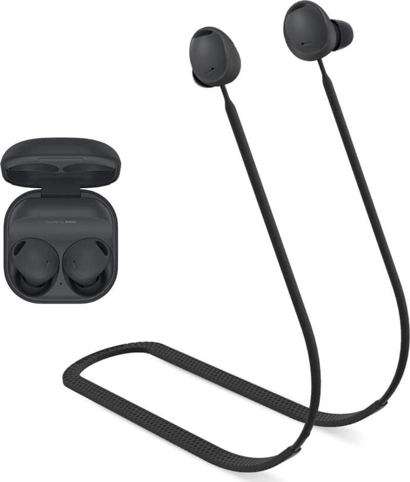 Galaxy Buds2 Pro ile uyumlu Yumuşak Güçlü Silikon Özel Kaymaz Tasarım Spor Kaybolmaya Karşı Boyun İp