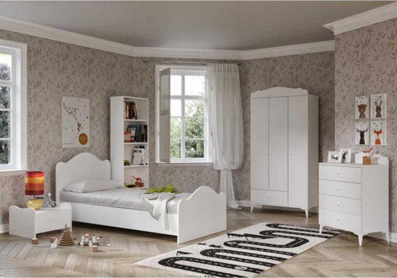 Mdf Zebra Çocuk Odası 5 Parça Set Beyaz %100 Mdf