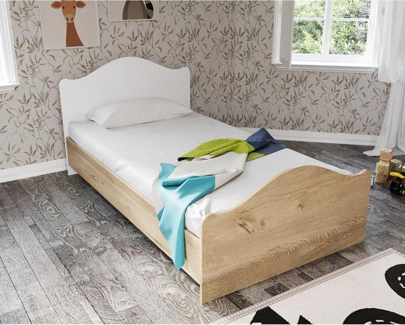 Zebra Karyola 90x190cm Tek Kişilik Meşe %100 Mdf (4 BÖLGE DESTEKLİ)