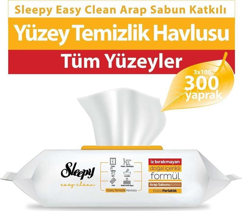 Easy Clean Arap Sabunu Katkılı Yüzey Temizlik Havlusu 3X100 (300 Yaprak)