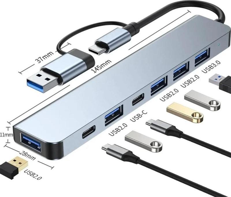 7 In 1 Usb/type-c To Usb A+usb C-usb 2.0/3.0 Çevirici Adaptör Çok Portlu Çoklayıcı Usb Hub