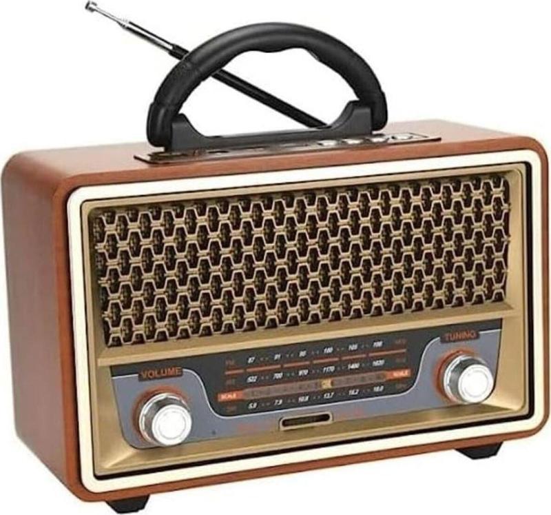 Retro Radyo Bluetooth Speaker Ve Hoparlör Kumandalı USB Girişli Klasik Radyo CV-1570BT