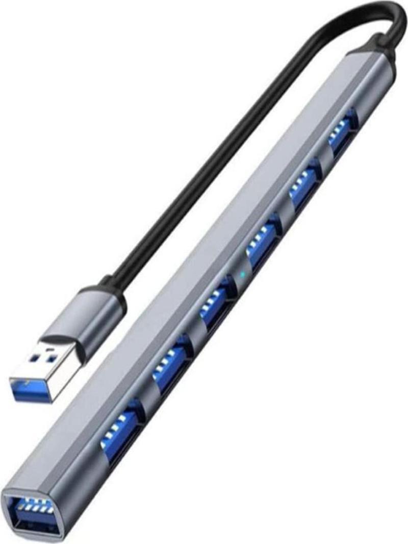 Usb 3.0 7 Portlu Hub Otg Çoğaltıcı Pc Bilgisayar Uyumlu Veri Aktarımı Mouse Klavye Bağlan