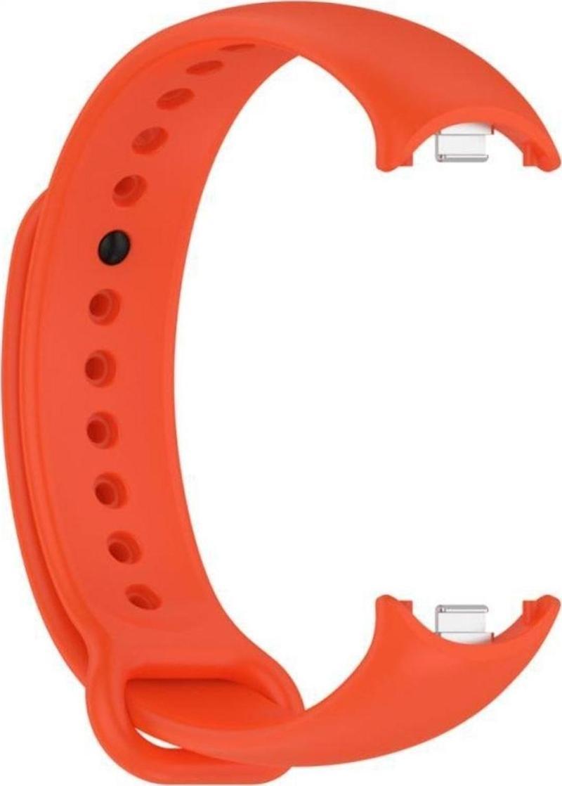 Xiaomi Mi Band 8 Ile Uyumlu Akıllı Bileklik Kayışı Kaliteli Termoplastik Kordon Turuncu