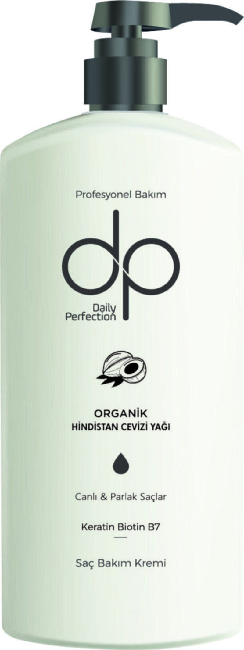 DP Organik Hindistan Cevizi Yağı Profesyonel Keratin Biotin Saç Bakım Kremi 500 Ml