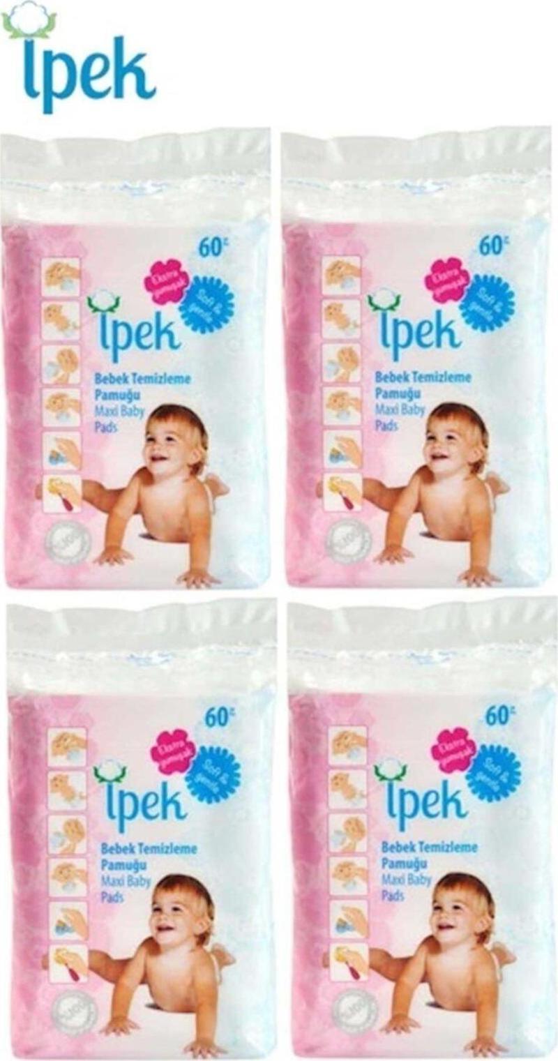 Maxi 60'lı 4 Paket Bebek Temizleme Pamuğu