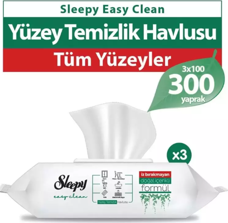 Easy Clean Yüzey Temizlik Havlusu 3x100 (300 Yaprak)