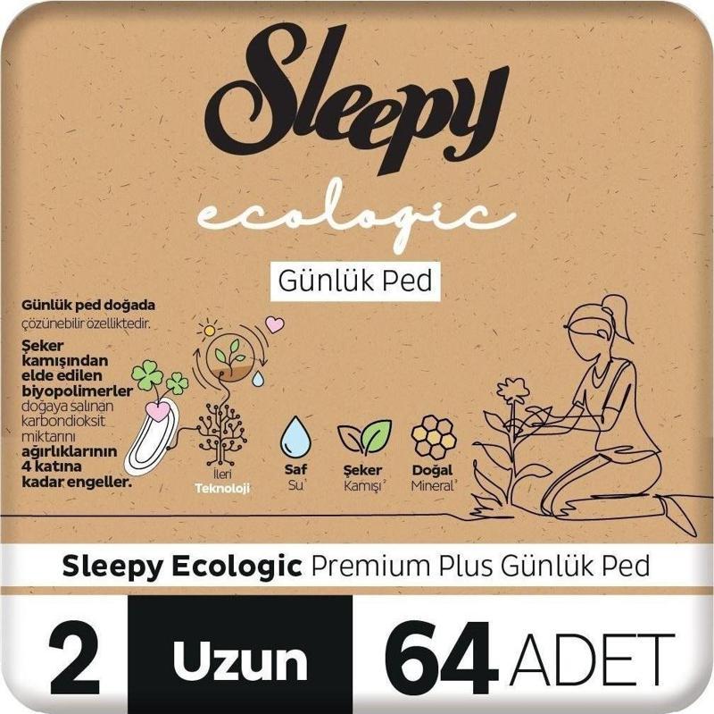 Ecologic premium Plus Günlük Ped Uzun 64 Adet Ped