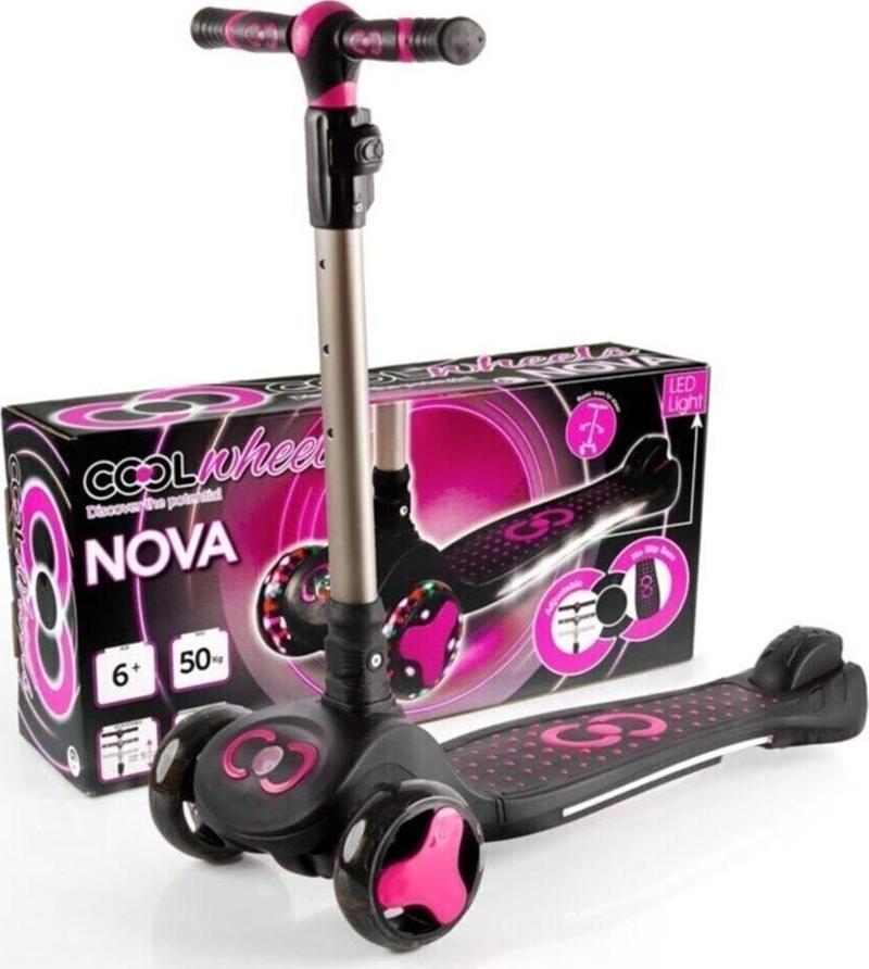 Unisex Çocuk Pembe Nova Işıklı Scooter