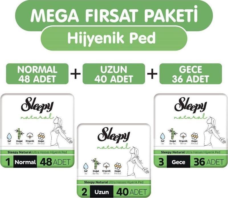 Natural Ultra Hassas Hijyenik Ped 124 Adet Ped Mega Fırsat Paketi