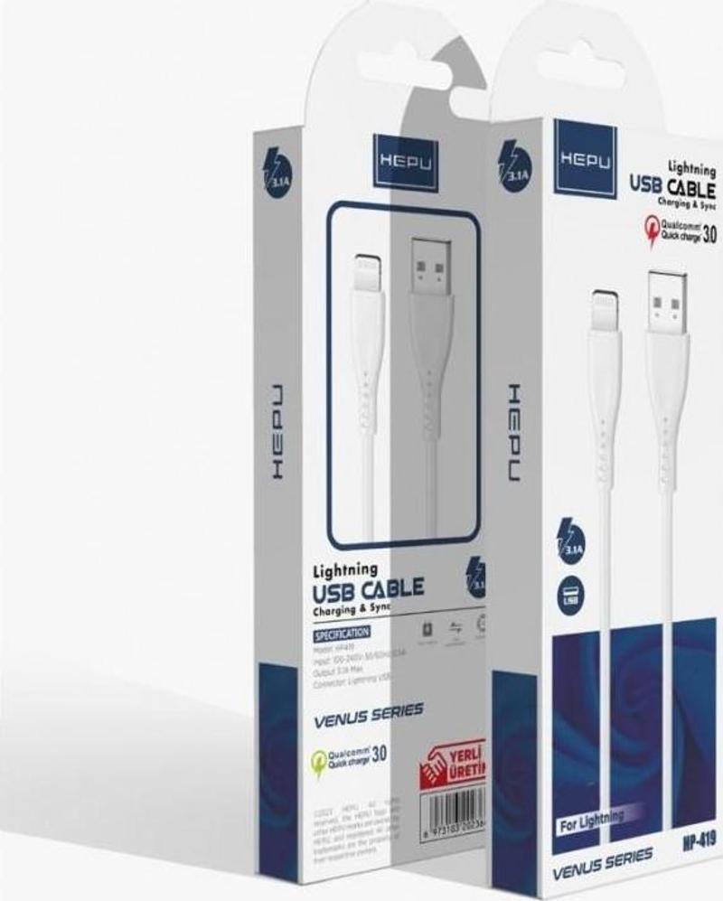 8 pin Lightning Qc 3.0 3.1A Powerbank Şarj Kablosu 30 Cm