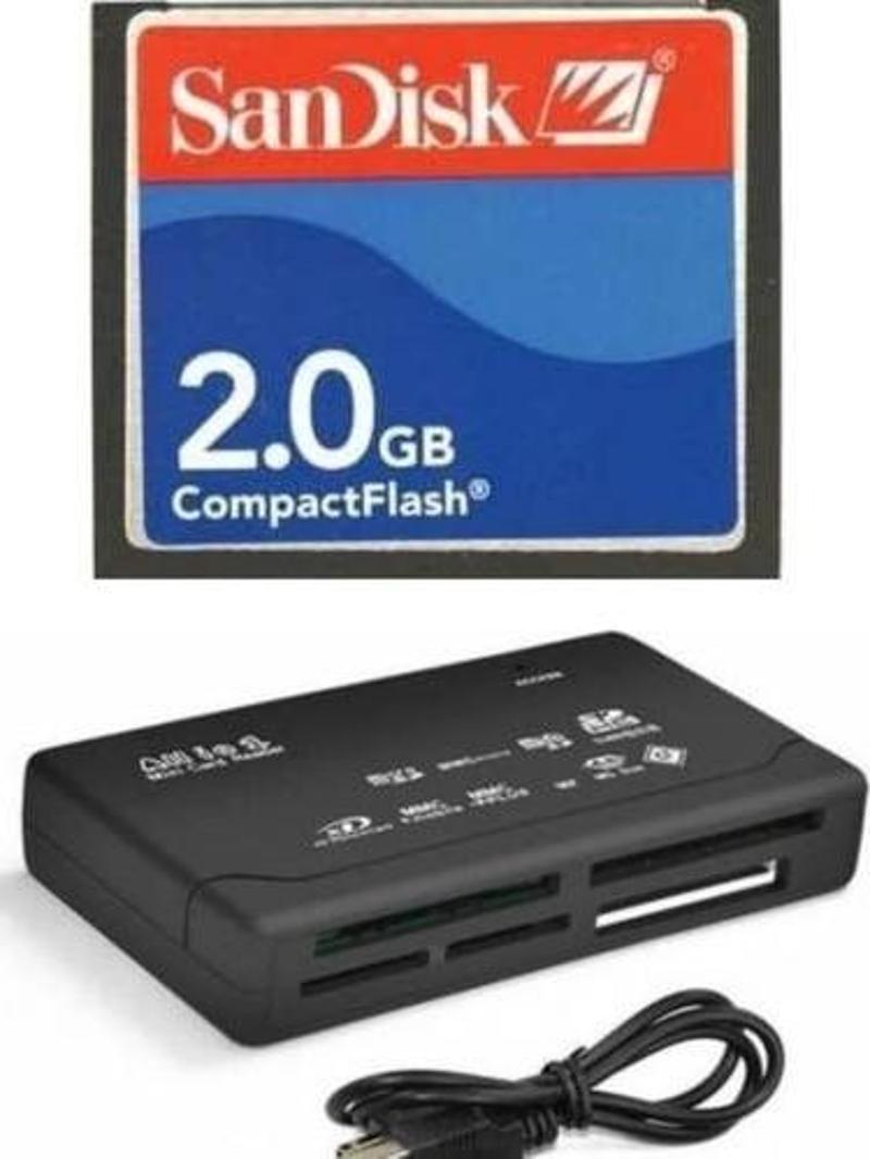 2 GB Compact Flash Hafıza Kartı - USB 2.0 Cf Kart Okuyucu