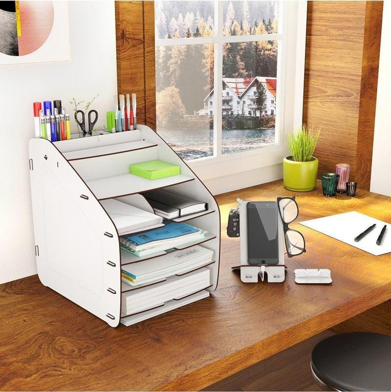 Design Otto Large Modest 6 Renk A4 Evrak Rafı Masaüstü Organizer