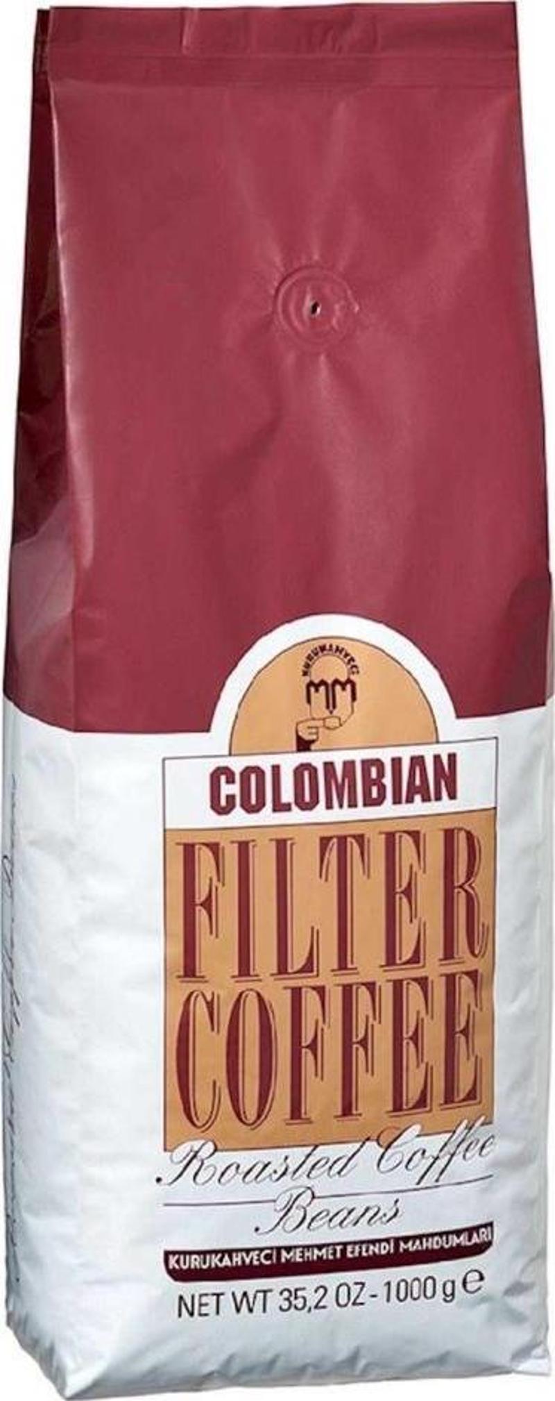 Kurukahveci Mehmet Efendi Colombian 1000gr Çekirdek Kahve (Roasted) Net WT 35,2 OZ