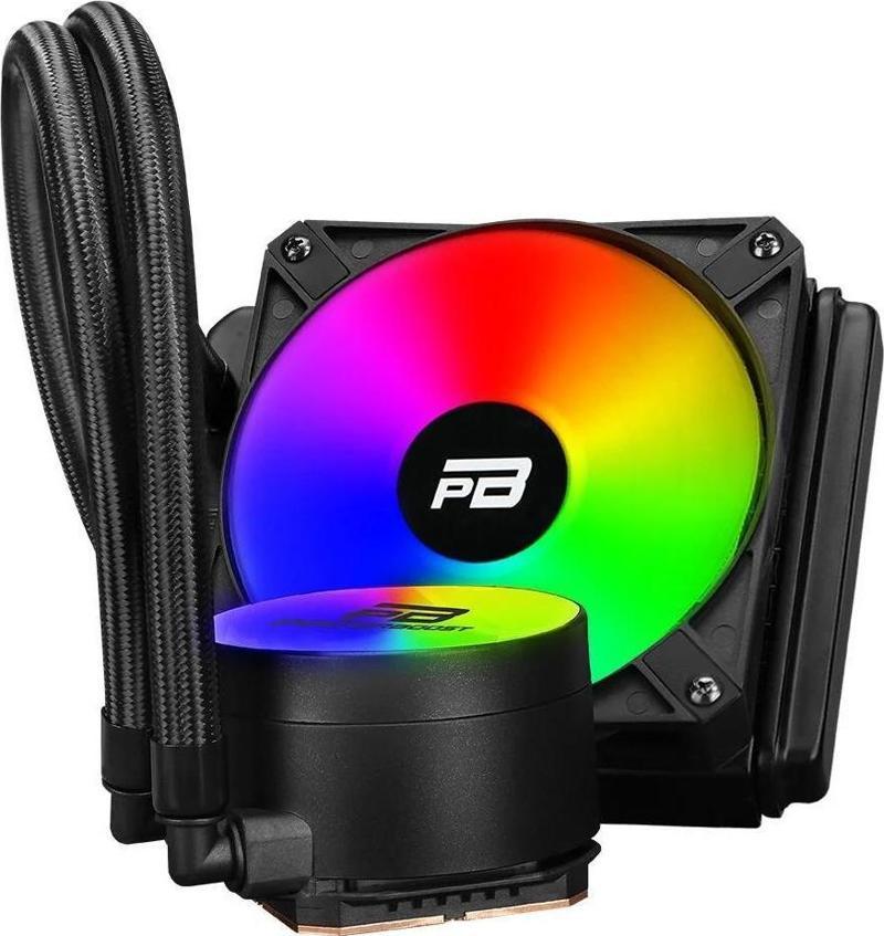 POWERBOOST 120mm NOBLE 120 PB-LCS-YC120 RGB Sıvı Soğutmalı AM5-1700p İşlemci Fanı