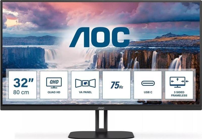 31.5" Va Q32V5Ce/Bk 1Ms 75Hz Hdm-Dp Usb-C İş Monitörü 2560X1440