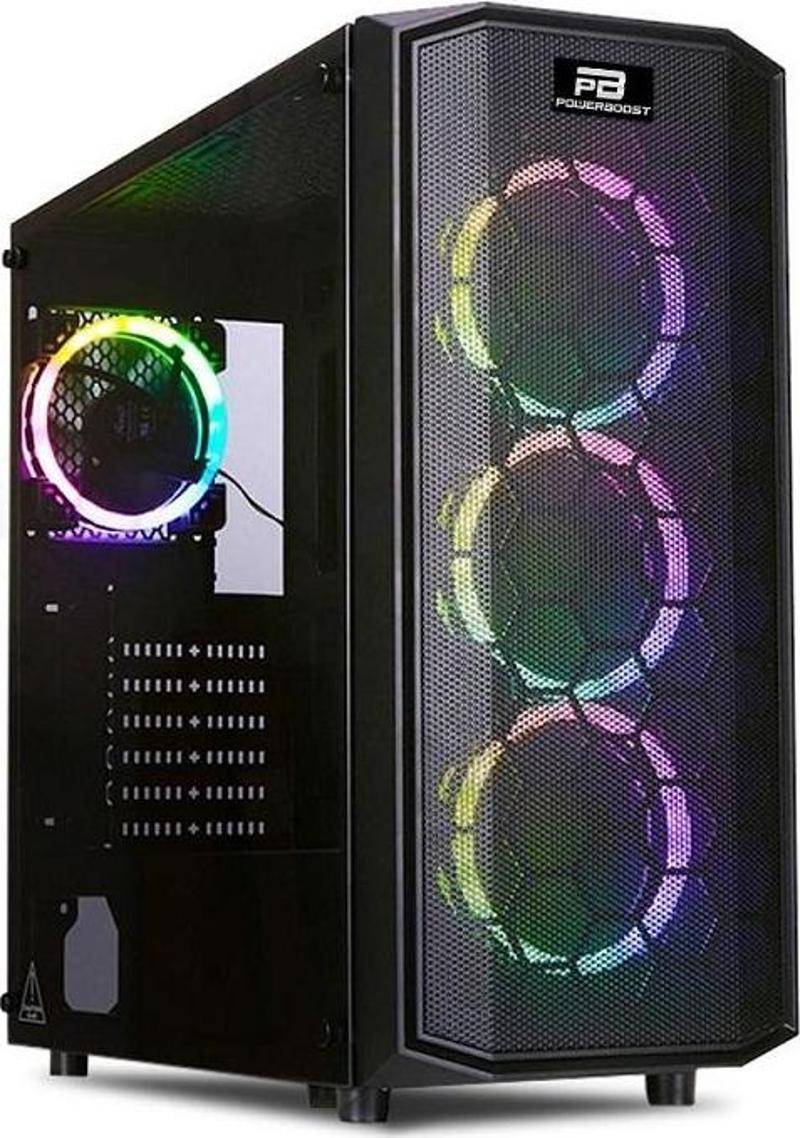 POWERBOOST POWERSIZ X58RGB 4X ARGB FANLI MID-TOWER KASA