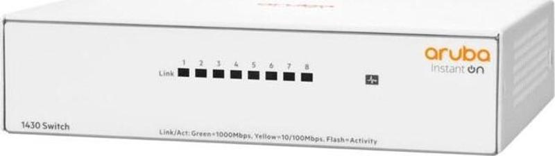 8port Instant On 1430-8G R8R45A GIGABIT Yönetilemez Switch Masaüstü