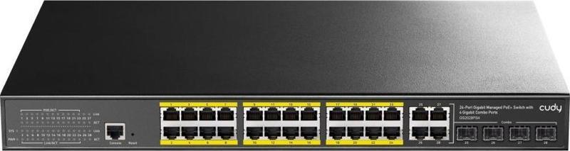 24port GS2028PS4-300W 4X-SFP Gigabit Full PoE Yönetilebilir Switch