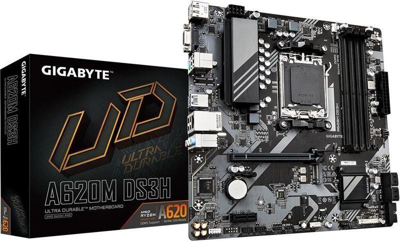 GIGABYTE A620 A620M-DS3H DDR5 HDMI-DP PCIE 4.0 AM5 mATX