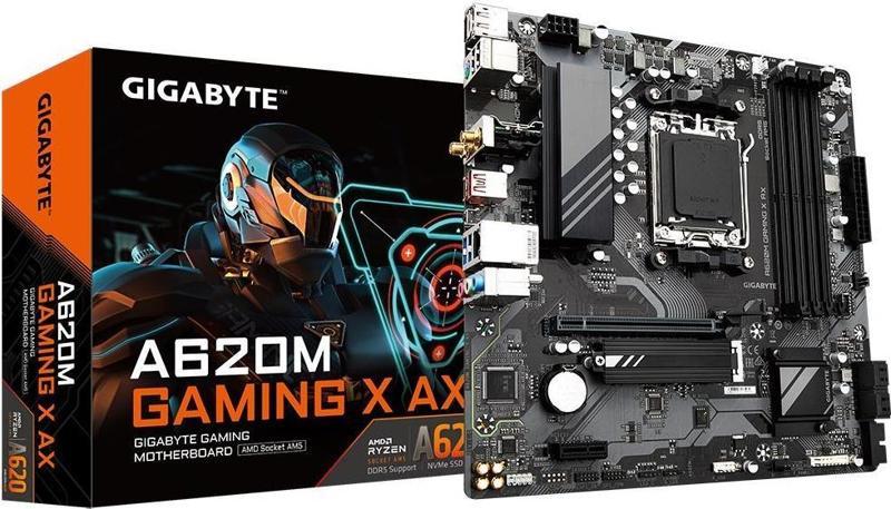 GIGABYTE A620M GAMING X AX WIFI-6E DDR5 HDMI-DP PCIE 4.0 AM5 mATX