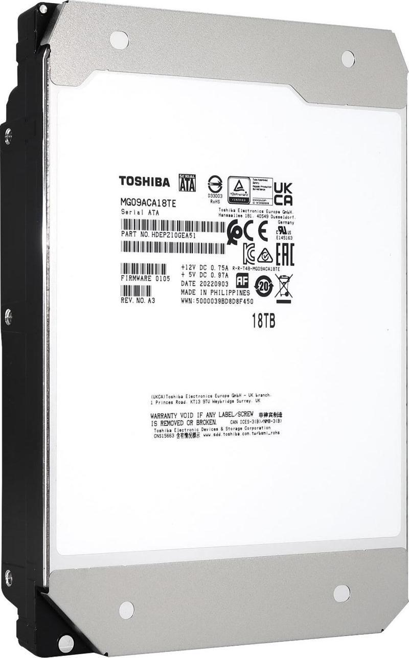 TOSHIBA MG09 MG09ACA18TE 18TB 3.5" 7200 RPM 512MB SATA-3 NAS ve Güvenlik Diski