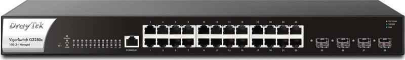 24port VigorSwitch G2280x GIGABIT 4X-10GbE SFP+ Yönetilebilir Switch