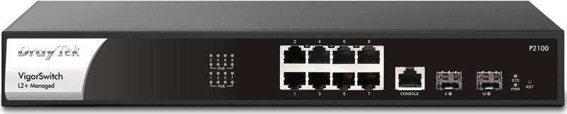 8port 140w FULL PoE VigorSwitch P2100 GIGABIT 2X SFP Yönetilebilir Switch