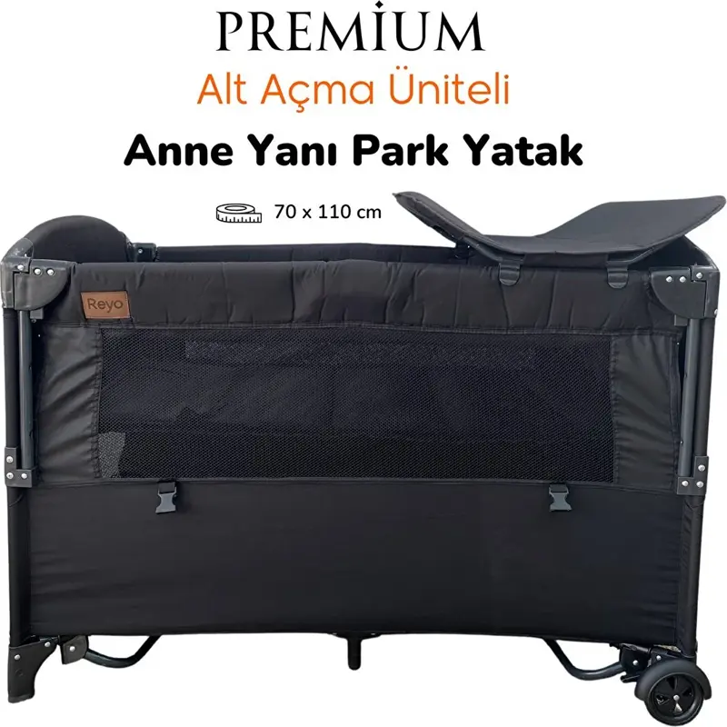 Premium Anne Yanı Park Yatak 70x110 cm Siyah