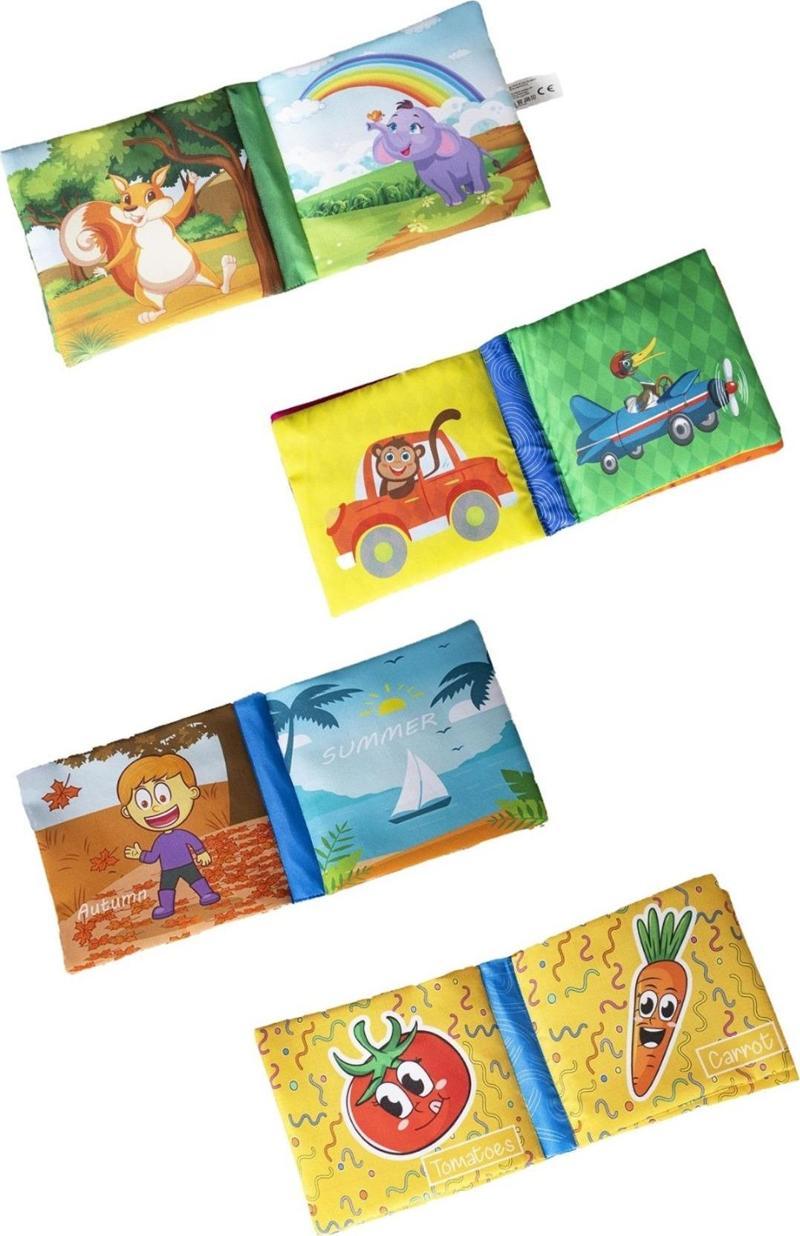Bebeğimin İlk Kitap Seti Hışırtılı Bez Kitap 4 Çeşit