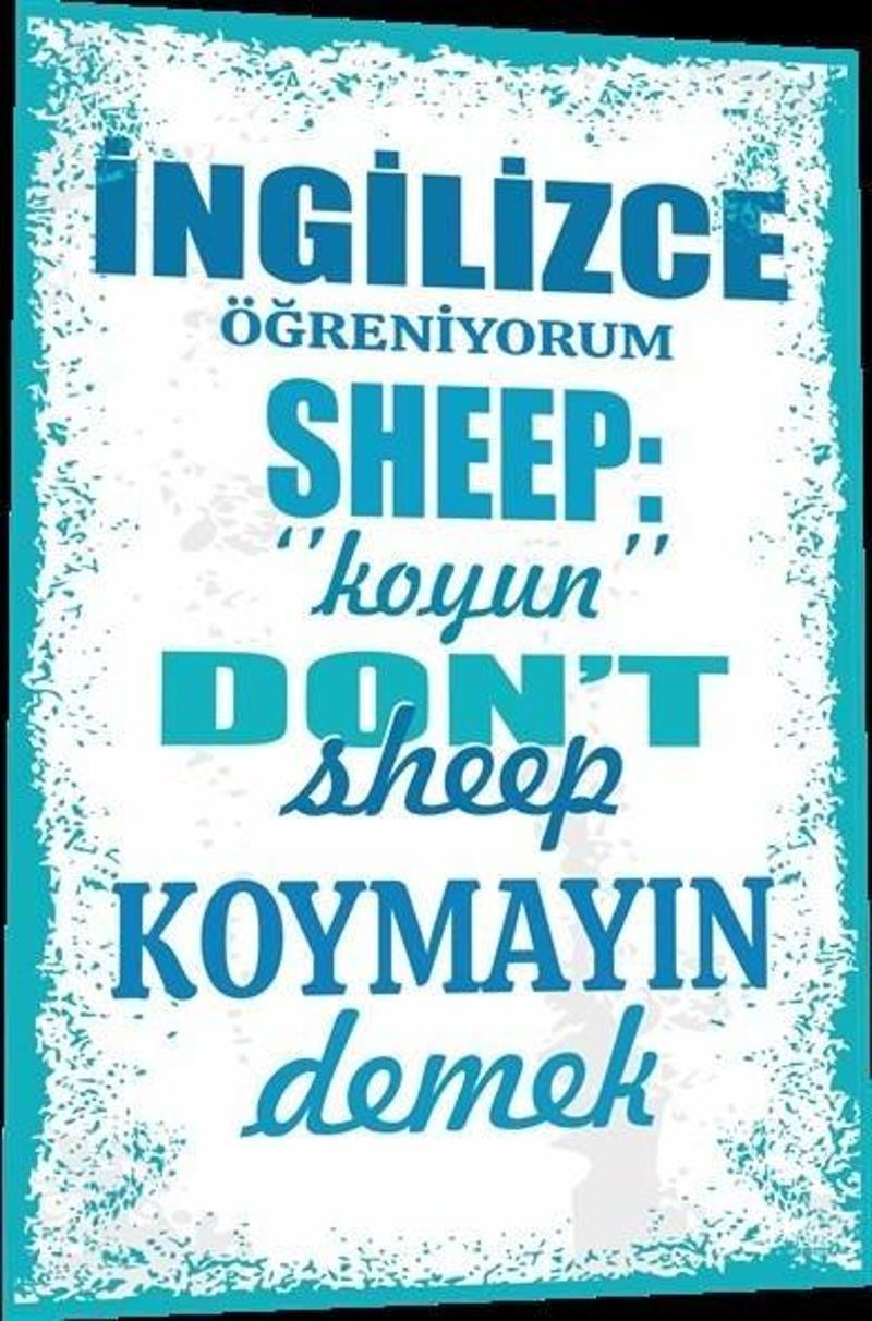 Duvar Yazıları İngilizce Öğreniyorum Sheep Koyun Demek 20x30