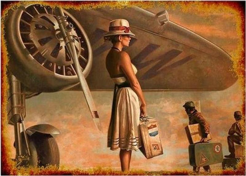 Uçak Yolculuğu1 Ahşap Poster 20x30
