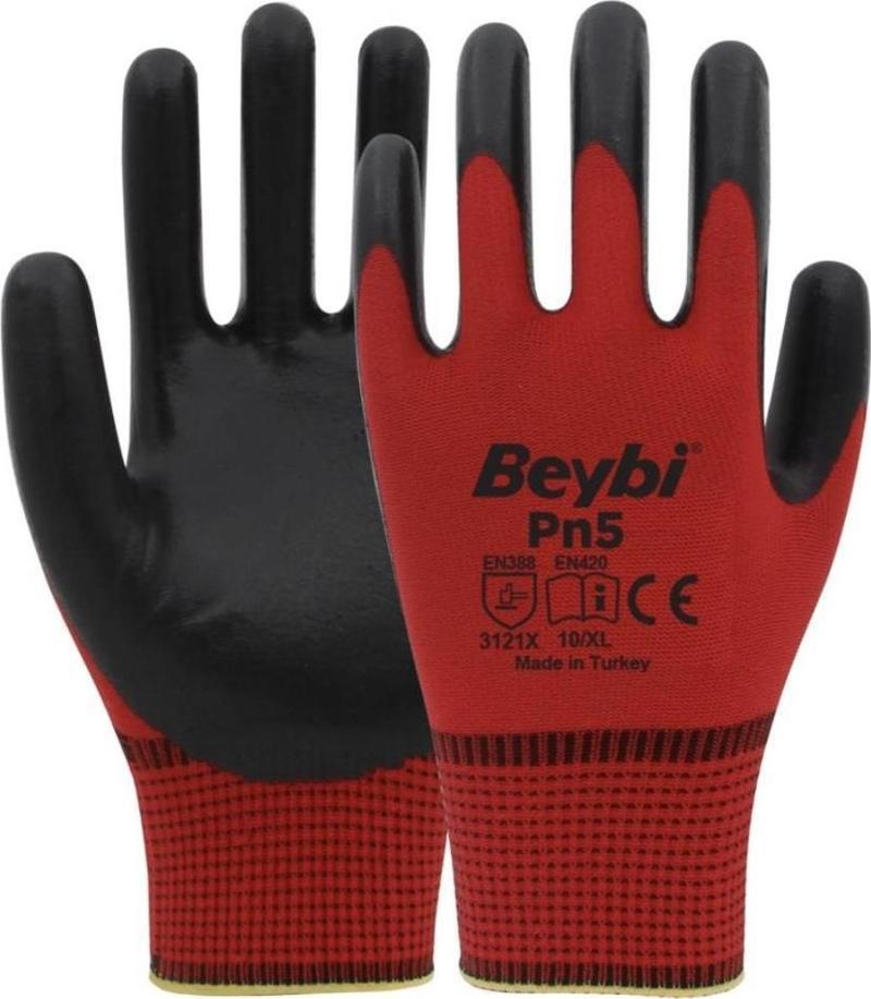 Nitril PMK PN5 Zebra Kırmzı Siyah 10 Beden 12li Paket