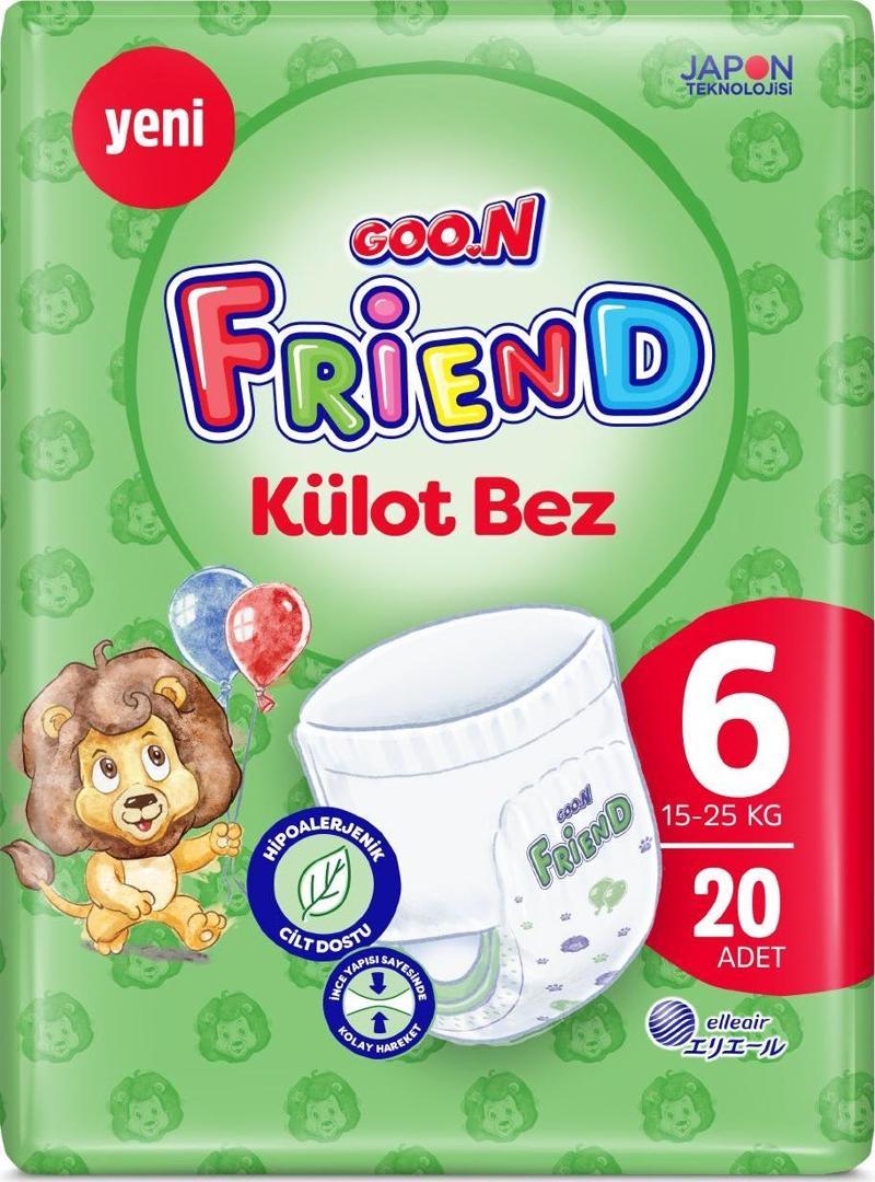 Friend 6 Numara Külot Bebek Bezi - Cilt Dostu - 20 Adet