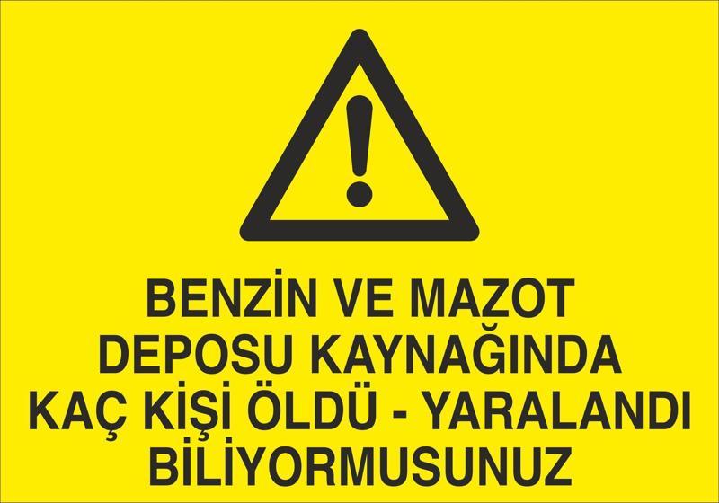 Benzin Ve Mazot Deposu Kaynağında Kaç Kişi Öldü Yaralandı Biliyormusunuz Uyarı Levhası