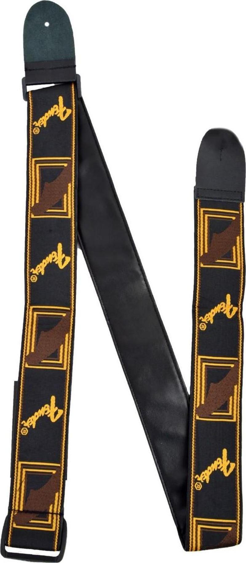 0990681000 MONOGRAMMED STRAP BLACK/YELLOW/BROWN GİTAR ASKI