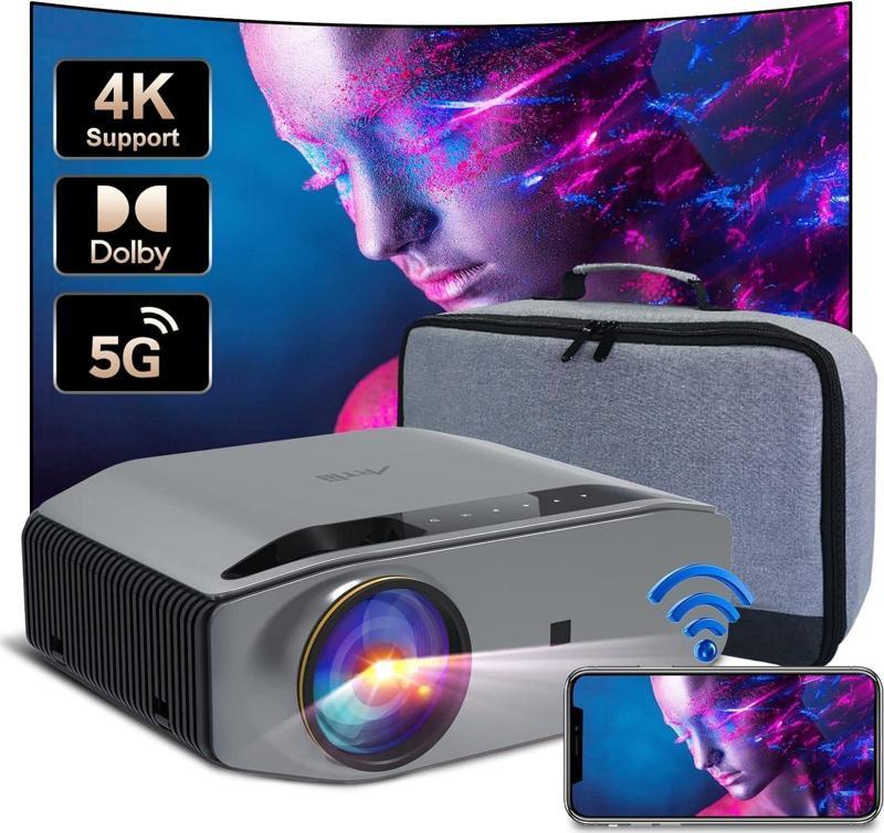 Energon2 Dış Mekan Bluetooth Projektörü - 4K Destekler - 5G Wifi