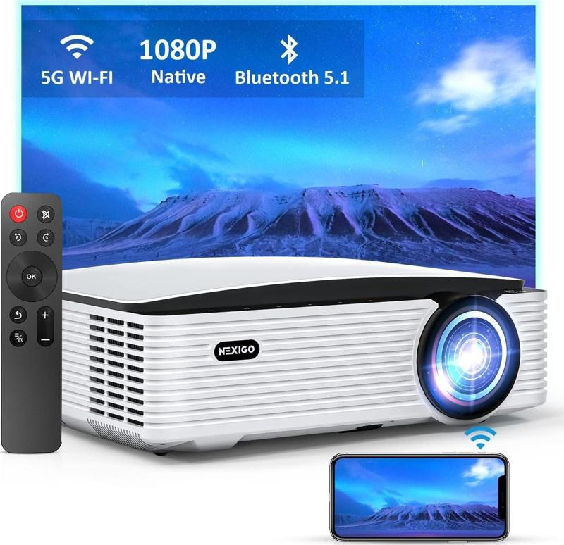 1080P Dış Mekan Film Projektörü - WiFi and Bluetooth 5.1