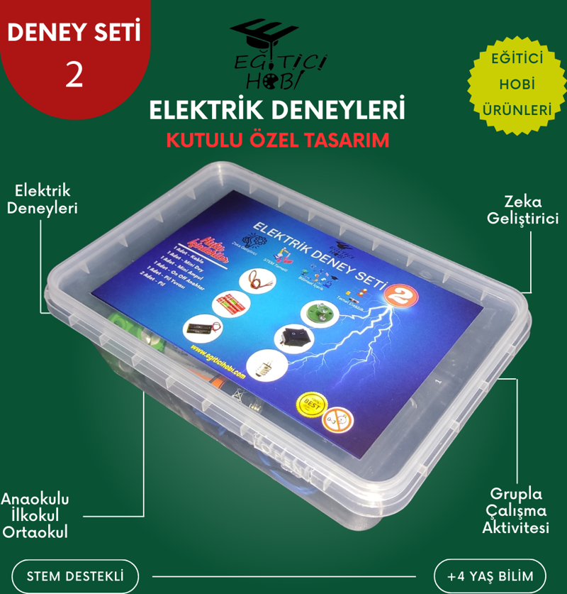 Kutulu, Elektrik Deney Seti - 2 Eğitici Hobi Bilim Seti